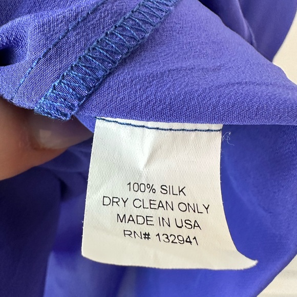 Amanda Uprichard Royal Blue 3/4 Sleeve Silk Dress (Size P = XS) - Picture 4 of 8